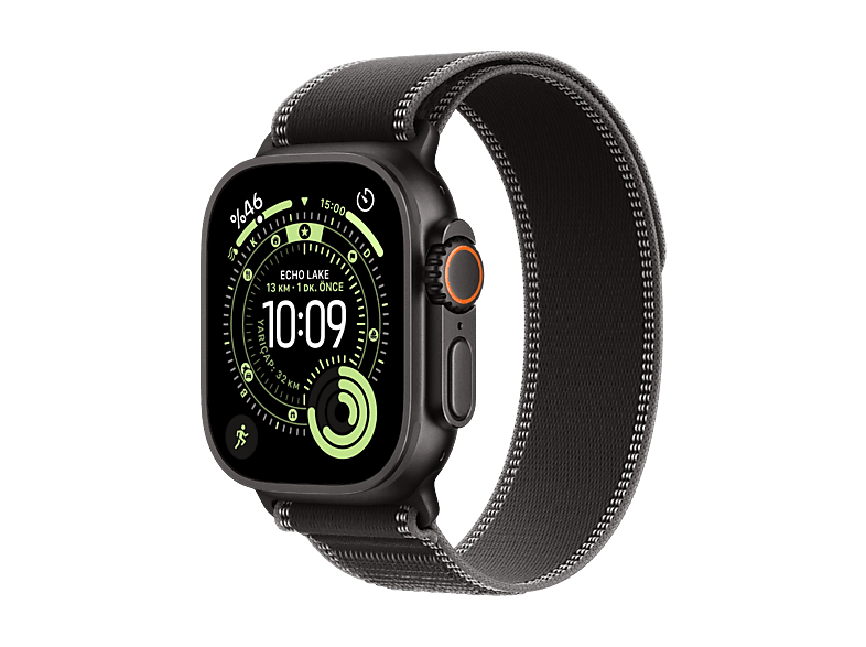 Apple Watch Ultra 3 Siyah 49 mm GPS + Cellular Siyah/Charcoal Trail Loop / S/M